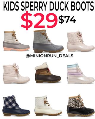 PLEASE DOUBLE TAP IF YOU SEE THIS!! 💛 Comment if you score! 🤩

Kids Sperry duck boots 
now $29 reg $74!

▫️▫️▫️▫️▫️▫️▫️▫️▫️▫️▫️
NEVER MISS OUT ON A DEAL!
✅ Join my Facebook Group
✅ Join my Telegram channel
✅All links are in my bio

⁣
⁣⁣⁣⁣⁣⁣links are affiliated
#couponcommunity #onlinedeals #onlineshopping #clearancehunter  #clearancefinds #neverpayfullprice #clearance #deals #discount #hotdeals #freebies #deals