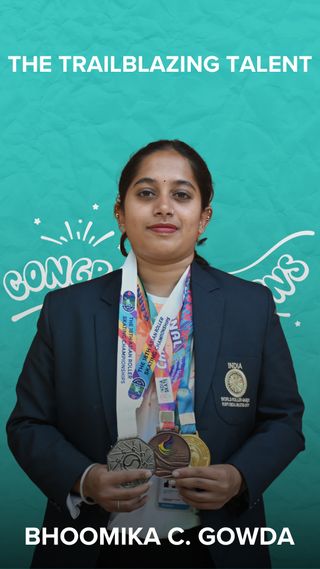 Ms. Bhoomika C. Gowda, the dynamic roller skater from CMR University, proudly secures the bronze medal for Karnataka at the 61st National Roller Skating Championship for Senior Women’s Category in Inline Hockey, held in Chandigarh. With an incredible 18-year journey in roller skating, Bhoomika's dedication shines through, earning her a well-deserved spot on the podium.

#CMRU #CMRUniversity #StudentLife #NationalChampionship #InlineHockey #ProudMoment #CMRUniversitySports #BronzeMedal #SkatingTalent #VictoryCelebration #SportsAchievement #ChandigarhChallenge #AthleteJourney #RollerSkatingExcellence #WomenInSports #CMRUPride #SportsChampion #DedicationInAction #PodiumGlory #SkateToSuccess #AthleticTriumph #cmruchampion