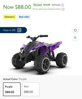 🤯 AHHH ONLY $88 for These 12V Power Ride On ATVs! Totally snagging two! 
➡️ https://urlgeni.us/walmart/Pin4l AD