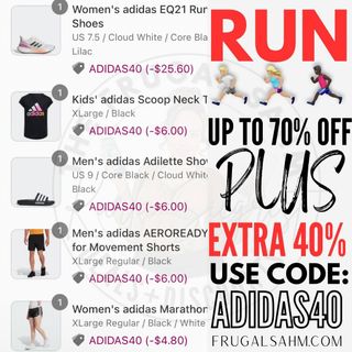 THIS IS NOT A DRILL 🤯🤯🤯🤯
SAVE AN EXTRA 40% off on ADIDAS! 
Includes SALE ITEMS THAT ARE ALREADY UP TO 70% off! 🆓 Shipping! USE CODE ADIDAS40
GOOOO 🔗 https://mavely.app.link/e/7LZLMpaSRDb
AD