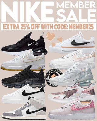 🔥🔥N!KE MEMBER SALE!! Get an extra 25% off regular and sale price when you sign in and apply c0de MEMBER25
Thousands of styles included, with over 600 👟  to choose from +shipping is 🆓 with an account. 

Link in my bio @lifeeewithangel 🩷