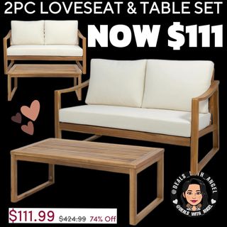 DOUBLE TAP FIRST! 💚 Comment if you score 🥰 

74 % off this beautiful 2-Piece Loveseat & Table Set with Cuahions
Was $424 NOW $111 + f ree ship!

👉🏼Link in my bio @deals_with_angel or dealswithangel.com
👉🏼Join my Telegram & Facebook group, Link in bio
👉🏼Follow my backup page @lifeeewithangel