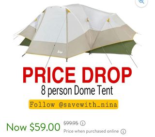 🚨🚨PRICE DROP🚨🚨
8 person Dome Tent 
Sale $59 Was $99.95 
Link https://go.sylikes.com/eMXtCpFsQOK2

🔶All Link in my bio @savewith_nina
🔶Join my Telegr@mand Facebook group for more deals and clearance in my bio @savewith_nina 
🔶Follow my backup account @glitch.deals999

Disclaimer:
I do not own the brand’s trademarks, logos or pictures or products posted. I do not intend to infringe on copyright. I find such content available on the internet. Contents are considered fair use.