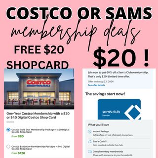 Sams just rolled out their summer membership promo. It's only $20 for a one year membership! 

Costco is also doing a membership deal where you'll get a $20 shopcard (which is like a gift card) for the gold membership and $40 for executive. 

Comment "club" for the link to these deals 🫶🏼

#costcodeals #samsclub #savingmoney #couponing