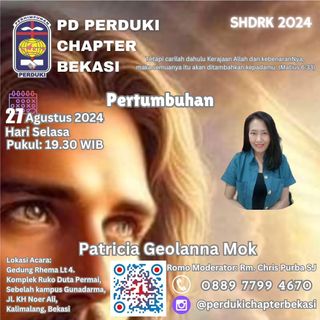 🄿🄳 🄿🄴🅁🄳🅄🄺🄸 ✞ 🄲🄷🄰🄿🅃🄴🅁 🄱🄴🄺🄰🅂🄸 
*Selasa, 27 Agustus 2024*

Apakah Anda mau hidup diubahkan? dan hidup lebih baik bersama Kristus?
Alami anugerah perjumpaan secara pribadi dengan Kristus?
Hadirilah Seminar Hidup Dalam Roh Kudus (SHDRK) 

Sesi 6 Tema : PERTUMBUHAN dibawakan Pewarta Sis/Bu Patricia Geolanna Mok.

Hari / Tanggal : *Selasa / 27 Agustus 2024*
Pukul     : 19.30 WIB
Tempat : Gedung Rhema Lt. 4, Jln. KH. Noor Ali Kalimalang, samping Kampus Gunadarma Bekasi

Kita akan mengenal secara pribadi dengan Kristus dan mendalami pesan keselamatan Kristus dengan mengikutsertakan Roh Kudus dalam kehidupan kita sehari-hari.

Daftarkan segera melalui link berikut ini:
https://forms.gle/LP7nzDeDijANkSTs9

*Investasi Iman hanya sekali Rp 50ribu* Dapat di
Transfer ke PD Perduki Chapter Bekasi 
𝗕𝗖𝗔: 𝟯𝟵𝟳 𝟬𝟭𝟱𝟬 𝟲𝟳𝟱
(Perhimpunan Perduki)
Berita : SHDRK 2024 

Salam Damai,
PD PEʀDUKɪ CʜAPTEʀ ʙEKASɪ 🌹
https://campsite.bio/perdukibekasi

#seminarhidupbarudalamrohkudus
#seminarhidupbarudalamroh
#seminarhidupdalamroh
#seminarhidupdalamrohperduki
#shdrperduki
#shdrk
#shdr
#pdpkk
#pdpkkbekasi
#pdpkkperduki
#karismatikkatolik
#perdukibekasi
#perdukichapterbekasi
#perhimpunanperduki
#perdukichapter