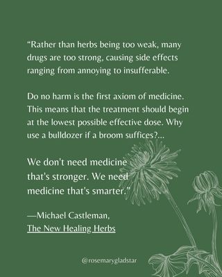 Do you agree? What does smarter medicine look like to you?

#herbs #herbalism #herbalist #rosemarygladstar #scienceandartofherbalism https://scienceandartofherbalism.com/product/the-classic-printed-plus-online-course/