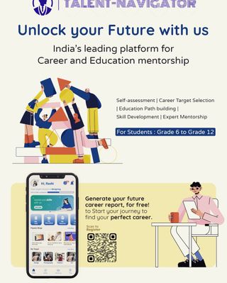 🎉 Unlock Your Future with Talent-Navigator! 🎓

Are you a student (Grade 6-12) looking for guidance on career and education paths? Or a parent wanting the best mentorship for your child? Join 50,000+ families across India who trust Talent-Navigator! 🌟

✨ What We Offer:
Self-assessment & career target selection 🏆
Personalized education path building 📘
Skill development & expert mentorship 🤝
🚀 Register now and get your FREE Career Report!

📲 Tap the link in bio to start your journey towards the perfect career, or scan the QR code to register instantly! 💼

Contact information:
whatsapp-https://whatsapp.com/channel/0029VarDC8d3WHTPHETmut0S
email-
talentnavigatorgsk@gmail.com
website-https://talentnavigatorgsk.systeme.io/careers