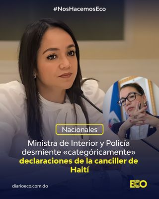 DIARIO ECO/SANTO DOMINGO, RD.- La ministra de Interior y Policía, faride Rafúl, desmintió las declaraciones de la ministra de Relaciones Exteriores de Haití, Dominique Dupuy, quien informó de una supuesta disminución de las repatriaciones de los haitianos desde la República Dominicana.

«Desmentimos categóricamente cualquier afirmación sobre una supuesta reducción en las repatriaciones a solicitud de Haití. Las declaraciones de la canciller haitiana son falsas y buscan interferir en nuestros asuntos internos», destacó Raful en un mensaje colgado en sus redes sociales.

⏩️ Haz clic en el enlace de nuestra BIO para ampliar esta información!

#Noticias #DiarioEcco #NosHacemosEco #Masnoticia 
………………………………………………
