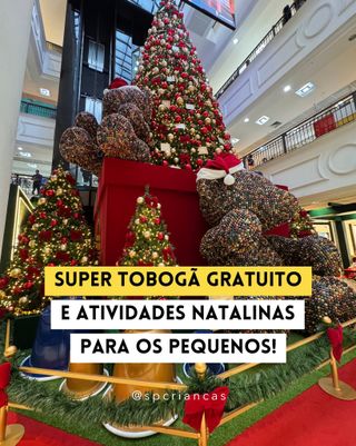 ‼️TOBOGÃ GIGANTE #GRATUITO!

Ainda não levou o seu filho para encontrar o Papai Noel? Bora conferir o Natal do @patiopaulistashopping! 🎄✨

Tem um tobogã com mais de 10 metros, cheio de emoção e adrenalina pra criançada brincar, além de espaço pra fazer a cartinha para o Papai Noel! 💌

Ah, sem falar na decoração em parceria com a Nespresso que está linda e vai garantir fotos incríveis para toda a família recordar essa época tão especial! 📸❤️🎁

🎅 ENCONTRO COM O PAPAI NOEL 
📆 Até 24/12 
📍 Piso Maestro Cardim (Praça de Eventos) 

💌 OFICINA DE CARTINHAS 
📆 Até 24/12 
📍 Piso Maestro Cardim (Praça de Eventos) 

🛝 SUPER TOBOGÃ 
📆 Até 31/12 
📍 Piso Paulista (1º andar) 

⏰ Horários: 
- 10h às 22h (segunda a sábado) 
- 14h às 20h (domingos e feriados)

📱 Resgate o ingresso de cada atividade no App do Shopping Pátio Paulista para poder participar. 

👉👉 Comente PAULISTA e envio todos os detalhes por direct!
.
.
.
.
.
https://saopauloparacriancas.com.br/natal-no-shopping-paulista/