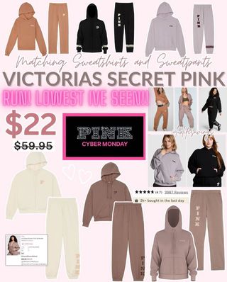 LOWEST IVE SEEN FOR THESE, but today only 12/02 for CYBER MONDAY!! 😱😱🤎🍂 hurry VS PINK matching sweatshirts and sweatpants ARE ON SALE + and extra 10% off for members 😱😍 they have various colors as well as various sizes !! I love these not only are they super comfy but they last wash after wash . ONLY $22 each reg $60!! This is usually the lowest they are marked down because the Christmas season . 
✨sign in or create an account then add to cart for extra 10% off to drop 

Do $0 store pickup or grab 2 and get $0 shipping ☺️
🔗 https://shopstyle.it/l/cjyXI

🔶All Link in my bio @savewith_nina
🔶Join my Telegr@m and Facebook group for more deals and clearance in my bio @savewith_nina 
🔶Follow my backup account @glitch.deals999

Tfs @luxlifesavings repost ❤️
Disclaimer:
I do not own the brand’s trademarks, logos or pictures or products posted. I do not intend to infringe on copyright. I find such content available on the internet. Contents are considered fair use.