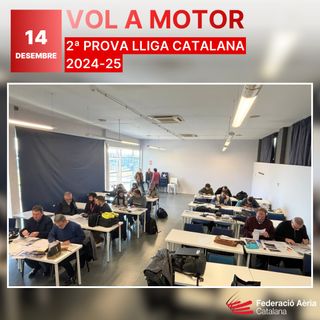 📢 El darrer 14 de desembre, es va celebrar la 2ª Lliga Catalana de vol a motor edició 2024-2025 a l'Aeroport de Sabadell

🌤️ Boires matinals i alguns núvols baixos al primer terç del recorregut, assolellat en general.

Classificació:

🥇 Josep Mairal i Vicky Moreno	
🥈 Enric Pueyo - Eva Magrí
🥉 Oriol Encinas - Nel·la Serrats

Enhorabona als guanyadors i a tots els esportistes per participar!

📎 Més informació a l'enllaç de la bio