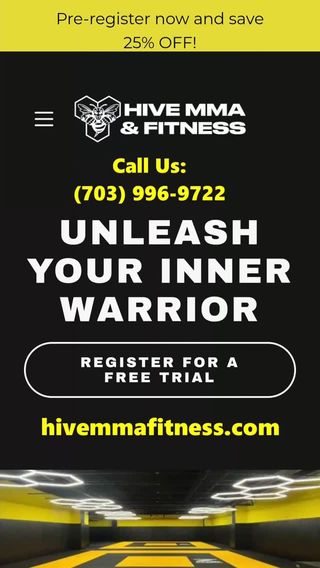 Hey, Fairfax! Are you ready to elevate your fitness game? 🙌🏾

Welcome to Hive MMA and Fitness Center – Your new go-to spot for all things fitness! 💪🏾

Discover the ultimate multipurpose sports center designed for ALL ages and fitness levels! 🎯

Whether you want to dive into high-energy MMA, wrestling, karate, or kickboxing, or find your Zen with Zumba and yoga, we’ve got you covered! 🥊🧘🏾‍♀️

Join us to build confidence, teamwork, and athletic skills in a fun, supportive environment. 🌟

And guess what? Don’t miss your chance to train, sweat, and grow with us at an unbeatable price!👌🏾

Join now and save big! Let’s get moving, Fairfax! 🚀

🔗  https://hivemmafitness.com
📧  hivemmafitness@gmail.com
☎️ 703-996-9722 

#fitnesscenter #gym #mma
#zumba #yoga #fairfaxcounty #fairfaxva #digitalmarketing
#localbuinsessmarketing
#socialmediamarketing
#videomarketing