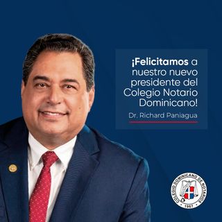 📜 Bienvenida al Dr. Richard Paniagua como nuevo presidente del Colegio Dominicano de Notarios

El Colegio Dominicano de Notarios tiene el honor de dar la bienvenida al @jhonrichardpaniagua Dr. Richard Paniagua como su nuevo presidente.

Como institución comprometida con la organización y la unidad de los notarios de la República Dominicana, reafirmamos nuestro propósito de defender los derechos de nuestros miembros, promover la dignidad y garantizar el respeto en el ejercicio de la función notarial.

Estamos seguros de que, bajo su liderazgo, continuaremos fortaleciendo nuestra labor y contribuyendo al desarrollo y prestigio de nuestra profesión.

¡Le auguramos una gestión llena de éxitos!

#NotariadoDominicano #Liderazgo #UnidadNotarial #DrRichardPaniagua