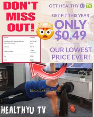 🛒C0mment the word "SHOP" and I will directly dm you the l!nk & details💚

🤯GO! LOWEST OFFER! 
GET HEALTHYU TV for only $0.49
thats 99% OFF!! 
Get Summer Fit NOW! 🔥 Get 12 WHOLE MONTHS for only $0.49 value of $112! That’s right the whole year, for that 1 flat rate price !! Even if you use it a couple times it’s soooo worth it!  It gives you access to a ton of videos, plus a bunch of healthy recipes  and you get access to trainers 24/7.
https://theblogcm.com/5mn/eI2j
▫️▫️▫️▫️▫️▫️▫️▫️▫️▫️▫️
NEVER MISS OUT ON A DEAL!
✅ Join my F@cebook Group
✅ Join my Telegr@m channel
✅All l!nks are in my b!o & stories
⁣⁣✅️ ⁣Follow my backup acct @minionhot_deals 
l!nks are affiliated.  #couponcommunity #discount #deals #clearance