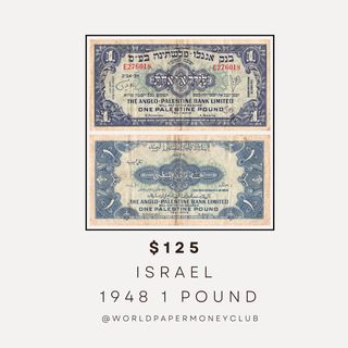 A unique opportunity to own a piece of Israel’s early financial history! This Israel 1948 1 Pound banknote is a rare find that will enhance any currency collection.

Front Design: Featuring intricate guilloche patterns and text in English and Hebrew, this note reflects the artistry and significance of Israel’s inaugural currency issuance.
Back Design: Includes text in Arabic and English, emphasizing inclusivity and historical importance.
Printer: Expertly crafted by the prestigious American Bank Note Company, known for their high-quality printing and security measures.
Dimensions: Measuring 150 x 75 mm, it’s the perfect size for framing or archival display.
This banknote not only represents the economic beginnings of a nation but also serves as a tangible reminder of Israel’s rich cultural and historical tapestry. Perfect for collectors, historians, or anyone with a passion for world currency.

Add this exceptional piece of history to your collection today—don’t miss out!

.

.

.

#IsraelCurrency
#1948Banknotes
#HistoricalBanknotes
#RareCurrency
#NumismaticTreasures
#CollectibleMoney
#AmericanBankNoteCompany
#VintageBanknotes
#MiddleEastHistory
#IsraelNumismatics
#RareBanknoteFinds
#WorldCurrencyCollectors
#GuillocheDesign
#RareFinds
#HistoricCurrency
#IsraelCurrency
#Banknotes
#HistoricalBanknotes
#RareCurrency
#NumismaticTreasures
#CollectibleMoney
#AmericanBankNoteCompany
#VintageBanknotes
#MiddleEastHistory
#IsraelNumismatics
#RareBanknoteFinds
#WorldCurrencyCollectors
#GuillocheDesign
#RareFinds
#HistoricCurrency