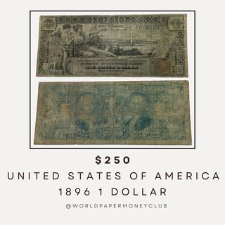 1896 $1 Silver Certificate – “Educational Series” – History Instructing Youth

Offered here is a stunning 1896 $1 Silver Certificate, part of the famous Educational Series, widely regarded as one of the most beautiful and artistic U.S. banknotes ever issued. This note features intricate neoclassical designs that make it a prized addition to any collection.

Front Design:

The central vignette depicts History instructing Youth, symbolizing the transmission of knowledge and progress.
The allegorical scene is set against a backdrop of the Washington D.C. skyline, including the U.S. Capitol.
Ornate details and exquisite engraving, representative of the Golden Age of U.S. currency design.
Back Design:

Features portraits of George and Martha Washington, framed in an elaborate decorative border.
Stunning deep green and black ink contrast, enhancing the classic beauty of this historic note.

This is an exceptional piece of American numismatic history with breathtaking artistry and historical significance. A true centerpiece for any collection.
.
.
.
#uspapermoney
#silvercertificate 
#onedollar