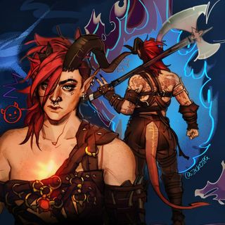 VIRLACH? KARVI? do u guys think caitlyn would be shadowheart... i have more things in the works for them I need your input 🪢

#karlach #caitvi #vi #arcane #digitalart #baldursgate3