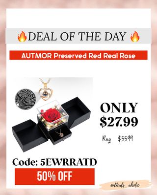 The perfect gift for Mother’s Day just dropped! Comment “Mother” to get the link in your DM
This preserved real rose with a heart necklace is ONLY $27.99 (Reg $55.99)! Use code 5EWRRATD for 50% OFF. Elegant, romantic, and unforgettable! 

https://amzlink.to/az0BcRI7T7meA

( ad ) earning commission 
#GiftIdea #AmazonDeals #PreservedRose #RomanticGift #DealsAholic”