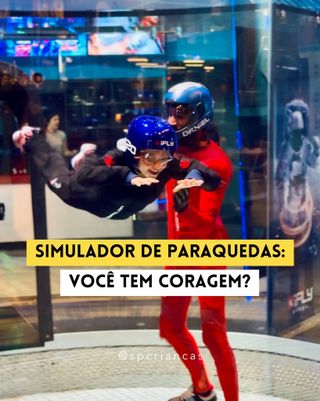 BORA VOAR?

Um passeio para os aventureiros, desde os mais jovens até os mais velhos, é o @iflysaopaulo! 🪂

O iFLY simula a sensação de voo livre, flutuando sobre o ar, mas sem a necessidade de saltar de um avião ou do uso de paraquedas. Isso mesmo! Não há nenhum paraquedas, você não salta de nada, e nada te segura ao planeta Terra. É só você voando no ar em um ambiente 100% seguro e controlado.

instrutor ensina toda a técnica de voo e a comunicação dentro do túnel.

Uma experiência, no mínimo, diferente e com muita adrenalina!

💰 Quanto custa?
▪️ Voo Criança: para crianças de 3 a 12 anos, inclui 2 voos de 60 segundos - R$179,90
▪️ Voo Adulto: para maiores de 13 anos, inclui 2 voos de 60 segundos - R$219,90
▪️ Voo Grupo: para até 4 pessoas, inclui 2 voos de 60 segundos por pessoa - R$719,90

📌 O voo é permitido para crianças a partir de 3 anos
📍 Av. Dra Ruth Cardoso, 6873, Pinheiros

👉👉 Comente FLY e receba o link para garantir seus ingressos!
.
.
.
.
.
.
Imagens: Reprodução / Instagram @iflysaopaulo
.
#passear #passeioemfamilia #diversaoemfamilia #oquefazeremsp  #spcriancas #ifly
. 
https://saopauloparacriancas.com.br/ifly-escola-paraquedismo-indoor/