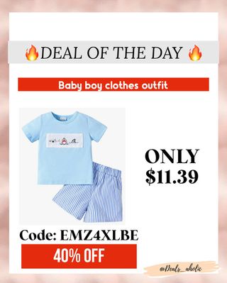 🔥 DEAL OF THE DAY for your little one!
How adorable is this baby boy outfit? 😍 Perfect for sunny days & summer adventures!

👕💙 Only $11.39
🔒 Use Code: EMZ4XLBE for 40% OFF

💬 Comment “baby” & I’ll DM you the link!

#MomLife #AmazonBabyFinds #ad #BabyBoyStyle #DealsAholic #ToddlerOutfit #BudgetFinds #MomHack

https://amzlink.to/az0HLi64HWD1V