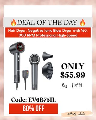 💨 Blowout Results at Home? YES, PLEASE! 💁‍♀️
This 160,000 RPM Negative Ionic Hair Dryer delivers salon-quality shine without the salon price ✨

🔥 Now only $55.99 (Reg. $139.99)
🎯 Use code EV6B75IL for 60% OFF – INSANE deal!

✔️ Fast-drying technology
✔️ Protects hair from heat damage
✔️ Lightweight & quiet

🛍️ Don’t miss out – these go FAST!

Comment HAIR and I will send this to you inbox or you can find it in my website top of my page ( bio ) 😉

https://amzlink.to/az0qMySr4H4vF

#ad #HairGoals #AmazonDeals #BeautyFinds #DealOfTheDay #HairCare #BlowDryer #SalonAtHome #dealsaholic
