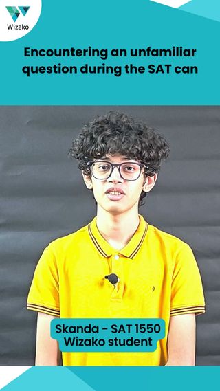 😬 “What do I do if I don’t recognize a question on the SAT?”
 
Here’s what Skanda (Wizako student, 1550 scorer) did:
🧠 Created a mental concept checklist before test day
⏳ Didn’t get stuck — marked and moved on
🎯 Always returned to make an educated guess
 
💡 Pro tip: There are infinite questions. But only so many concepts.
🎥 Watch this reel to handle SAT curveballs like a pro!
 
#SATPrep #SAT2025 #DigitalSAT #SATTips #WizakoSAT #TestStrategy #1550Score #SATMath #SATVerbal #wizako #successstory