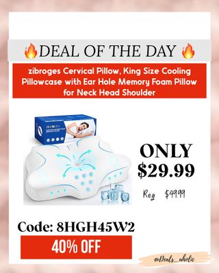 🔥 DEAL OF THE DAY – comment “support to get the link or find it in my bio 😉
⭐️Sleep Support Just Got Smarter!
Say goodbye to neck pain with this Zibroges Cervical Memory Foam Pillow (King Size) — specially designed with an ear hole for added comfort!

💤 Cooling, supportive, and shaped for your neck, head & shoulders.
💸 Now ONLY $29.99 (Reg. $49.99)

🎯 Use code 8HGH45W2 to save 40% OFF – limited-time deal!

https://amzlink.to/az02QVg5kkrUF
#ad 
#NeckSupport #PillowDeals #AmazonFinds #MemoryFoam #DealsAholic #CervicalPillow #BetterSleep #DealAlert