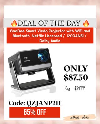 🎬 Movie night just got an upgrade! Comment Movie to get the link. Or find it in my bio 
🔥 65% OFF Today Only! 🔥
Snag this GooDee Smart Projector with WiFi, Bluetooth, Netflix licensed, 1200 ANSI lumens & Dolby Audio —
🎥 ONLY $87.50 (Reg. $249.99!)
Use code: QZJANP2H to steal this deal!

📦 Perfect for backyard movies, binge nights, or gifting!

⚡ Hurry, before it’s gone!

https://amzlink.to/az0DfY8MoQetc
#ad #ProjectorDeal #MovieNightVibes #AmazonFinds #DealsAholic #TechSteals