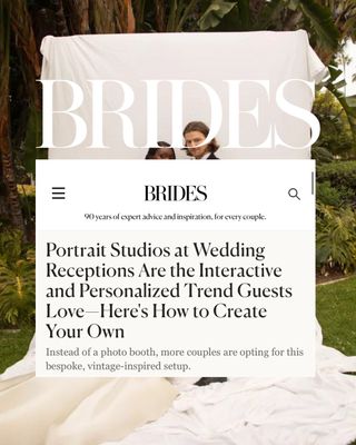 Portrait Studios at wedding receptions are the new thing -- here's how to create your own 🤍 

Guests love this interactive and personalized trend popping up in weddings this year -- read how to bring your own to life in this full online feature!

Congratulations  @jayneheir + @cartergroupcreative on having your expertise featured on @brides!