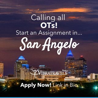 ✨ Hot Location of the Week: San Angelo, TX! ✨

Nestled in West Texas, San Angelo is known as the “Pearl of the Conchos” — where small-town charm meets big outdoor adventure. 🌵🤠

Stroll along the scenic Concho River Walk, explore the stunning San Angelo State Park, or get inspired at the San Angelo Museum of Fine Arts. 🎨🌊

This hidden gem also serves up true Texas flavors — from sizzling BBQ to Tex-Mex and farm-fresh local favorites. 🌮🔥

Looking for your next assignment with character, beauty, and Texas hospitality? San Angelo is waiting! ✈️

#TravelNursing #VibraTravels #HotLocationOfTheWeek #SanAngeloTX #TravelClinicians #TexasLiving