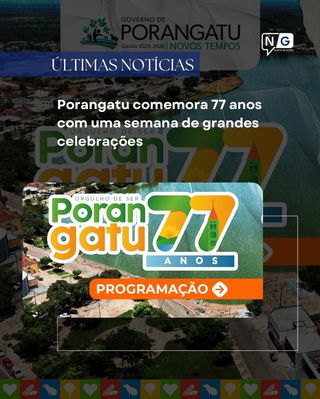 Porangatu comemora 77 anos com uma semana de grandes celebrações.

A cidade de Porangatu completa 77 anos de emancipação política e, para marcar essa data tão significativa, a Prefeitura Municipal, por meio de suas secretarias, preparou uma programação especial e inesquecível, que acontecerá de 20 a 25 de agosto de 2025.

Leia a matéria completa no link da bio.