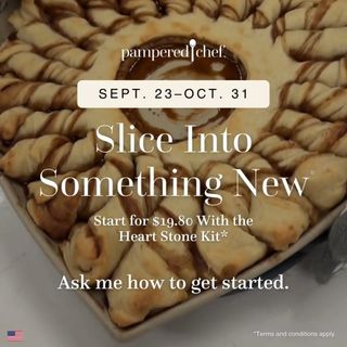 Looks so YUMMY! And, on that adorable heart shaped stone! Get yours today and get started with Pampered Chef! #mealmemorymakers