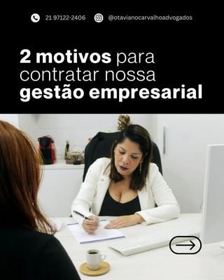 Quer ver sua empresa crescer com segurança e eficiência?
Aqui vão 2 motivos (de muitos) para contratar nossa gestão empresarial:

✅ Aceleração de resultados:
Diagnóstico ágil e soluções eficazes para alcançar metas mais rápido.

💰 Redução de custos:
Otimizamos processos e recursos para garantir mais eficiência financeira.

Somos especialistas em Direito Empresarial, oferecendo todo o suporte necessário para o sucesso do seu negócio.

Atendimento 100% online e personalizado.
Fale conosco: (21) 97122-2406 / 3268-1184 
@otavianocarvalhoadvogados