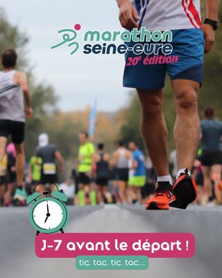 🔥🏁 𝗝-𝟳 𝗮𝘃𝗮𝗻𝘁 𝗹𝗲 𝗴𝗿𝗮𝗻𝗱 𝗷𝗼𝘂𝗿 ⵑ

Dans 7 jours, la Normandie vibrera au rythme des foulées, des sourires et des records 🏃‍♂️💨 L’excitation monte, les chaussures sont prêtes, les playlists peaufinées… 🎧

Mais avant le coup de feu du 𝟭𝟵 𝗼𝗰𝘁𝗼𝗯𝗿𝗲, dîtes-nous tout ! 👇

💬 Un rituel d’avant-course ?
🍝 Un repas fétiche ?
🎵 Une chanson motivation en boucle pendant 42,195 Km ?
🍀 Un gri-gri ou petit secret porte-bonheur ? 

Partageons nos astuces magiques pour faire monter la pression ensemble 🔥😜

📅 Plus qu’une semaine avant de vivre les 20 ans du Marathon Seine-Eure… une édition qui s’annonce historique avec un record de participation 🎉

#MarathonSeineEure #20ans