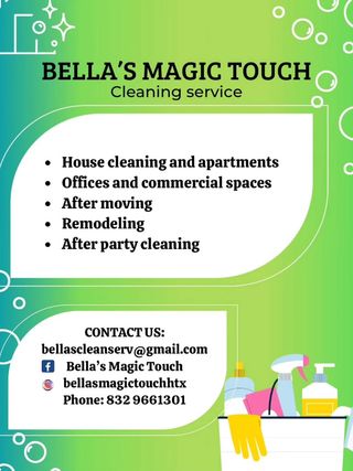 🧼🚿 La limpieza es lo próximo a la piedad

📢 Volver a publicar desde @bellasmagictouchhtx

¿Necesitas ayuda para mantener tu hogar limpio y reluciente? ¡Nosotros te ayudamos! 

Ofrecemos servicios de limpieza confiables, eficientes y a precios accesibles. 

✅ Limpieza profunda 
✅ Limpieza regular (semanal/quincenal) 
✅ Cocinas, baños, salas, cuartos y más 
✅ Productos y equipo incluidos 
✅ Puntualidad y confianza garantizadas

 ¡Tu tranquilidad y la limpieza de tu hogar son nuestra prioridad!

#housecleaning #officecleaning #houstontx