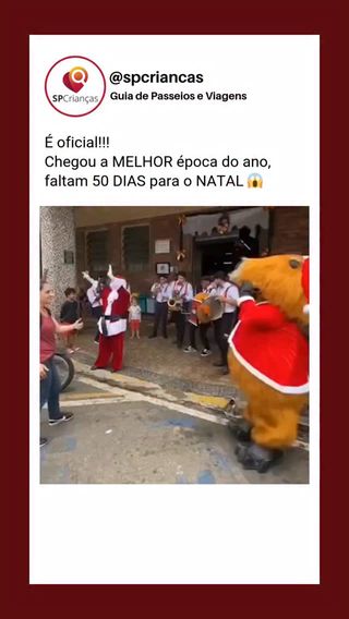 🎄 TÁ CHEGANDO! FALTAM 50 DIAS PARA O NATAL 🎄

👉 Comente NOEL e envio nosso guia de passeios imperdíveis para o natal! 

⚠ O tempo está passando muito rápido, então não esqueça: aproveitar o máximo possível a infância das nossas crianças! Passeando, vivendo mais o real, menos o digital e criando MEMÓRIAS 🤍

#passearemsp #passearcomcrianca #spcriancas #sãopaulo #passeiosemsp

https://saopauloparacriancas.com.br/natal-2025-sp-criancas-dezembro/