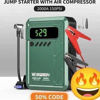 Car Jump Starter with Air Compressor
Original price: $59.99 - $69.99
Discount price: $29.99 - $34.99
Discount: 50% Code
Discount code: GTR2X998 
https://amzn.to/4r1Nhh2

✨To purchase use the L1!nk in my bio @lovegooddeals