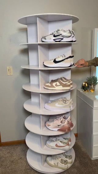 Comment “shop” and I will send you the details to this shoe tower that holds up to 32 pairs! #amazonhome #shoeorganization #shoestorage #amazon #homeorganization #shoetower