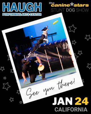 📢 CALIFORNIA!!! The Canine Stars will be at HAUGH PERFORMING ARTS CENTER on Sat Jan 24, 2026 in Glendora, CA!

 We are so excited to be back!!! ⭐

🎟️ Get tickets to come see us at 2pm here: https://tickets.haughpac.com/

The Canine Stars Stunt Dog Show features our team of RESCUED dogs and guest stars from around the world, performing incredible feats of doggie athleticism. Dog dancing, disc dogs, high jumping, agility, tricks and stunts! As seen on America's Got Talent and Nickelodeon!

More info about this event:
https://haughpac.com/

1000 W Foothill Blvd, Glendora, CA

#HaughPerformingArtsCenter #CaliforniaDogs #TheatreShow #GlendoraCA  #DogShow #CanineStars #StuntDogShow