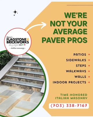 🙋🏽‍♂️Ciao Amico Mio

📢 Reposted from @flagstone.brickworks

🏡 Dreaming of a new patio, walkway, or outdoor living space? 

🌿🧱 Meno's Flagstone & Brickworks brings custom masonry to life with quality that lasts. 

📞 Call 703-338-7167 to schedule your free estimate.

🌐 https://www.flagstoneandbrickworksllc.com

#masonry #brickwork #pavingcontractor #patiodesign #outdoorlivingspace