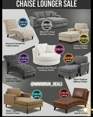 😍Drop 𝗔𝗡𝗬 𝗘𝗠𝗢𝗝𝗜 for 🔗 & details 

Lots of Upholstered chaise loungers are in sale! So many more styles
Upgrade your relaxation space with our incredible deals on a wide variety of chaise loungers! 🛋️tons of stylish and modern ones
https://creatorlink.shop/4oPwFXl

#wayfaircreator 
✅️ Check my bio for the l!nk if the dm didnt come thru @minionrun_deals 

#couponcommunity #discount #deals #clearance #viral