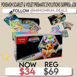 😍Drop 𝗔𝗡𝗬 𝗘𝗠𝗢𝗝𝗜 for 🔗 & details 

P0kem0n Scarlet & Violet Prismatic Evolutions Surprise Box
Now $34 reg $69!
https://walmrt.us/4ptd53Z

NEVER MISS OUT ON A DEAL!
✅All l!nks are in my bio @MINIONRUN_DEALS
l!nks are affiliated  #couponcommunity #discount #deals #clearance #viral
