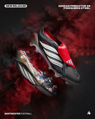 NEW ARRIVAL - 𝐚𝐝𝐢𝐝𝐚𝐬 𝐏𝐫𝐞𝐝𝐚𝐭𝐨𝐫 𝟐𝟔

adidas Predator 正式推出新一代！

喺視覺上， Finishers Steel 配色從2003年嘅標誌性 Gunmetal 黑銀同紅色嘅配搭中汲取咗靈感。銀色嘅底座結合咗紅色同白色嘅點綴，即時帶嚟懷舊感，而微妙嘅設計線條就呼應咗經典嘅 2004 Predator Precision。

對比起 Predator 2025， adidas 作出咗少量更新，特別係腳內側位置磨擦粒嘅加強，鞋底嘅 PowerSpine 中軸非常實淨，可加強射門時嘅力量。

𝗮𝗱𝗶𝗱𝗮𝘀 𝗣𝗿𝗲𝗱𝗮𝘁𝗼𝗿 𝟮𝟬𝟮𝟲 𝗘𝗹𝗶𝘁𝗲 𝗙𝗧 𝗔𝗚 
$1,999 | in-stock
其他版本 (Elite FT FG, Elite, Pro, League) 等等稍後到貨
🛒💳 𝘄𝘄𝘄.𝗯𝗼𝗼𝘁𝗺𝗲𝗶𝘀𝘁𝗲𝗿.𝗰𝗼𝗺
🏪📌 旺角西洋菜南街2號添置商業中心14樓全層 （旺角MTR B2出口）