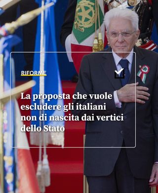 Un deputato della Lega ha presentato una proposta per cambiare la Costituzione e permettere solo a chi è nato italiano di poter diventare presidente della Repubblica, del Consiglio, di Camera e Senato, o di regione.

↗️ Leggi l’articolo completo sul sito, link in bio e nelle stories 

FOTO: ANSA 

Pagella Politica ogni giorno ti aiuta a capire la #politica italiana. Con il tuo supporto potremo fare di più per chiedere conto ai politici e ai partiti delle loro dichiarazioni e delle loro scelte. Sostieni il nostro lavoro al link in bio ⬆️