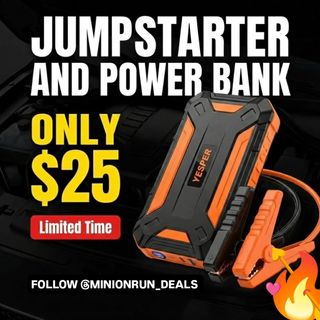 Portable Jump Starter for Car Motorcycles
Original price: $49.99
Discount price: $24.99
Use Discount code: AEXLVHS9 
https://amzn.to/4oVB8I5

🥳 ✨The link can also be found in my bio @minionrun_deals
