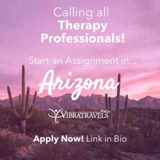 This week’s hot opportunity is in… Arizona! 🌵☀️

We’re seeking talented and compassionate traveling therapists to join our incredible team! Make an impact in a state known for its breathtaking desert landscapes, vibrant cities, and year-round sunshine. ✨🩺

From the energy of Phoenix and Tucson to the natural beauty of Sedona’s red rocks and the awe-inspiring Grand Canyon, Arizona offers the perfect mix of adventure and balance. Enjoy top-tier healthcare facilities, diverse patient populations, and endless opportunities to grow your therapy career while soaking up the Southwest charm. 🌄🚗💫

👉 Ready to take the next step? Explore opportunities at www.vibratravels.com
or download our VT Hub App! ✈️

#TravelTherapy #TherapyJobs #PhysicalTherapy #OccupationalTherapy #SpeechTherapy #AlliedHealthCareers #TravelHealthcare #VibraTravels