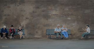 New & Available: “Conversations Along The Wall" —
What fascinated me here were the small stories unfolding along the benches - some people lost in thought, others leaning in with animated hands. I wanted to paint the stillness and the chatter side by side, as a portrait of community, solitude, and the passage of time.

(10x20, oil) AVAILABLE 
https://www.prudyweaver.com/workszoom/6215636/conversations-along-the-wall#/

SUBSCRIBE for weekly email previews of ready-to-ship original artwork → link in bio

#oilpaintings #interiordesign #interiordecor #interiors #landscapepainting #artistlife #artistsoninstagram #artwork #artist #fineart #art #homedecor #prudyweaverart #oiloncanvas #oillandscape #painting #paintings #paintingforsale #charlotteart #europe