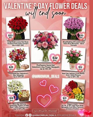 😍Drop 𝗔𝗡𝗬 𝗘𝗠𝗢𝗝𝗜 for 🔗 & details 

💖 VALENTINE'S DAY FLOWER DEALS ARE HERE! 🌹
​Don't break the bank to show your love! We've rounded up some incredible deals on stunning bouquets and plants, starting at just $12! 😱

​Whether you're looking for classic long-stem red roses, a vibrant mixed arrangement, or a lasting plant, we've got you covered.
​⏳ HURRY! These amazing offers WILL END SOON!

Code NEWYEAR 
https://mavely.app.link/LAbKYMBvUZb

➡️You must follow me  first for the 🔗 to come thru

✅️ Check my bio for the l!nk if the dm didnt come thru 
@minionrun_deals 

#couponcommunity #discount #deals #clearance #viral