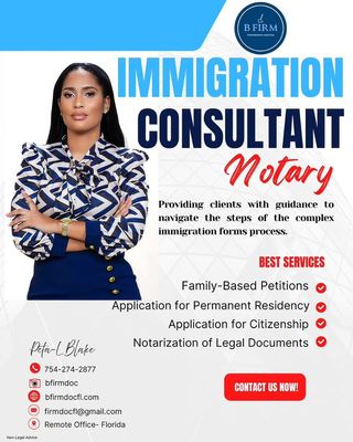 🎯 As things are rapidly changing here in the United States, it will be imperative to know a good Immigration Forms Specialist and Notary Public.

📢 Reposted from @bfirmdoc_immigration

Get Assistance Now! 📍 

👌🏾 Immigration Forms & Notarizations Made Simple. 

Contact Us Today! 📇

📱 Call or WhatsApp us at 754-274-2877