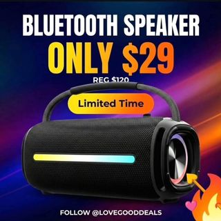 Portable Bluetooth Speaker, Outdoor Waterproof Wireless Speaker with Colorful Flashing Lights, 20W Super Bass, TWS Pairing Suitable for Outdoor
Original price: $119.96
Discount price: $29.99
Discount: 75% Code
Discount code: ZYTUOSKH 
https://amzn.to/3ZhWYLD

✨The link can also be found in my bio @lovegooddeals